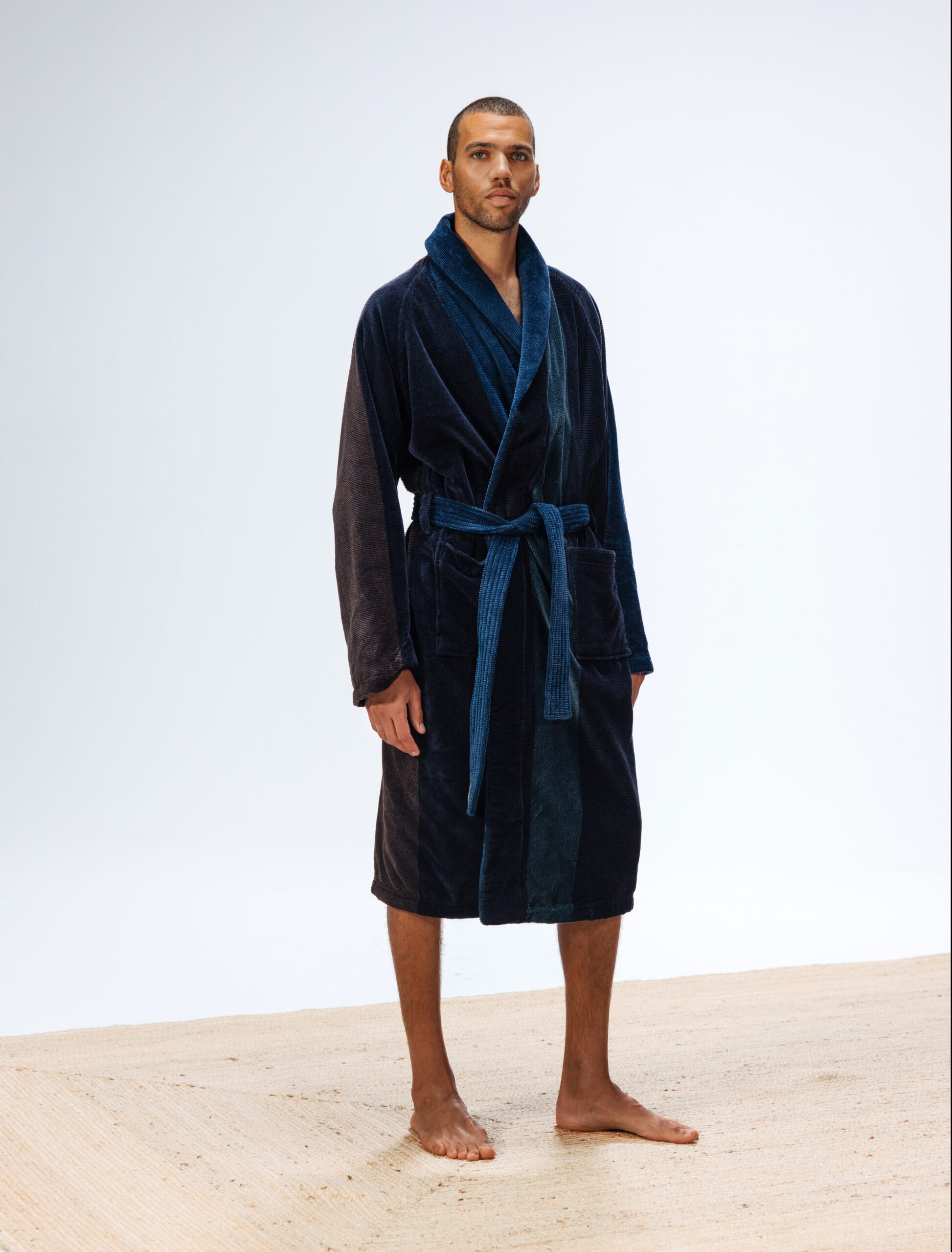 Studio | Premium Borg Lined Check Dressing Gown | Navy/Blue |  SportsDirect.com