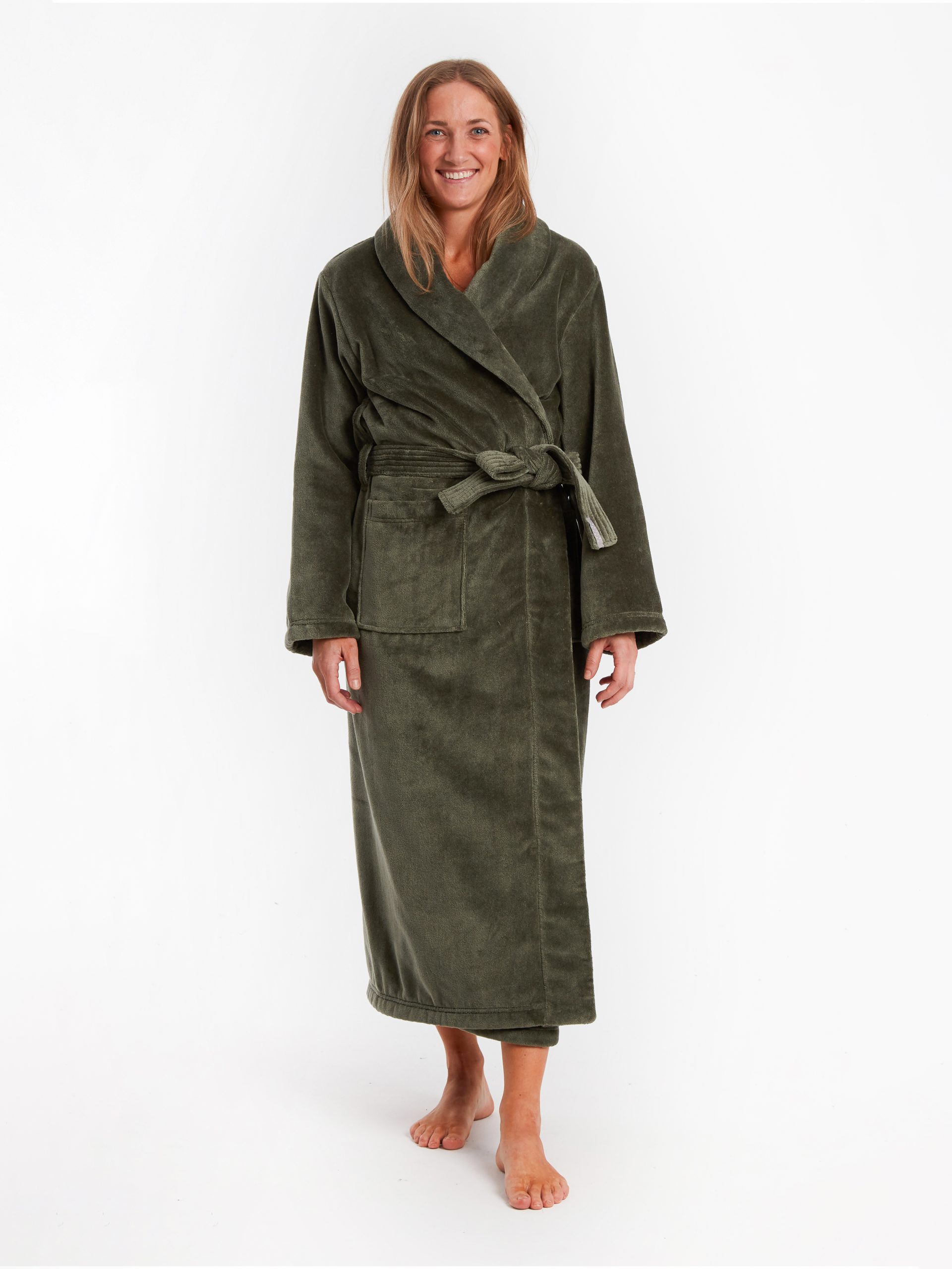 Women’s Bathrobe Torekov Forest Green Long XL